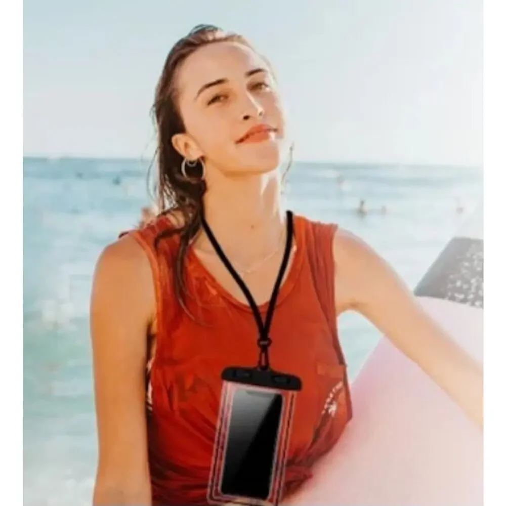Mobile Phone Dry Bag Touch Screen Pouch, Transparent Floating Waterproof ~Orange